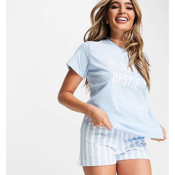 New 2pc 💯%COTTON Threadbare lounge coords PJ t-shirts & shorts #A181J - Picture 3 of 10